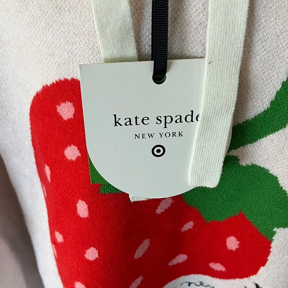 Kate Spade x Target: Cream Sweater Hoodie- Strawberry Design- XXL - Picture 2 of 13